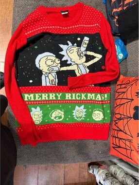 Rick and Morty Merry Rickmas Holiday Sweater Medium